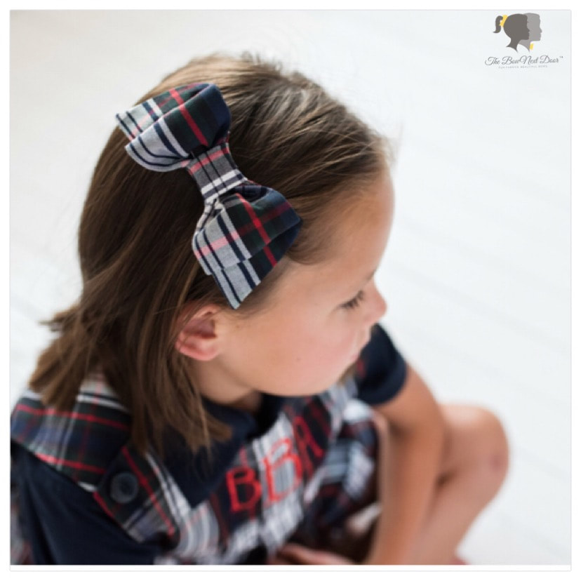 Plaid 80 5 Inch on Alligator Clip Big Hair Tie Uniform Accessory for Girls School Plaid Hair Bow